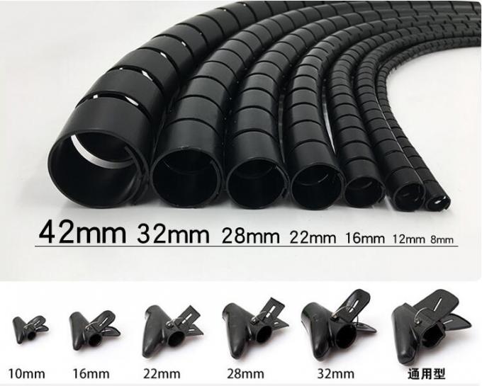 PP Rubber Hose Cover Protector Spiral Hose Guard For Fiber Optic Patch