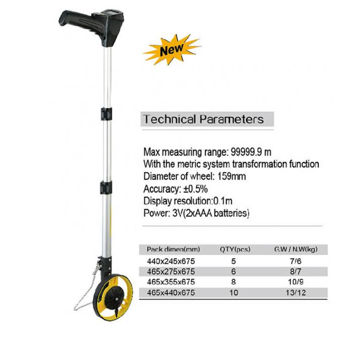 12 Inch Road Distance Digital Display Measuring Wheel With Aluminum
