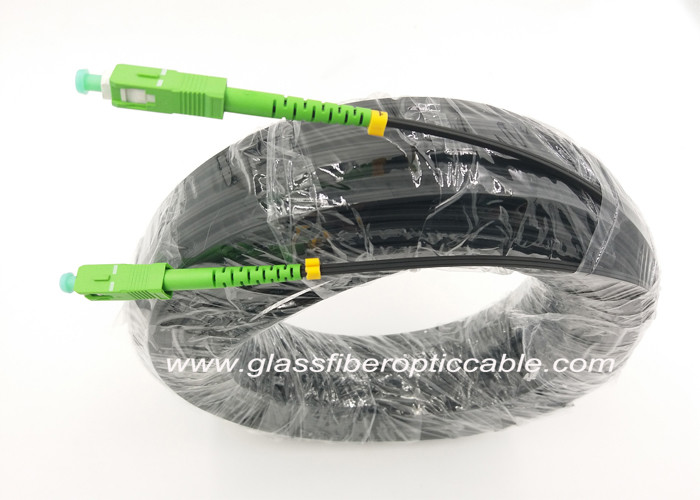 FTTH SC APC UPC Glass Fiber Optic Cable , Fiber Optic Drop Cable For ...