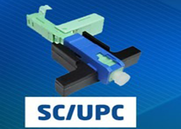 FTTH Insert Loss Fiber Optic Components SC APC UPC Fast Connector Blue ...