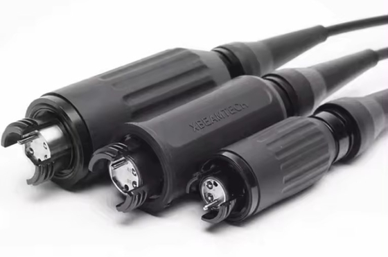 2/4/6 Core Fiber Optic Hermaphroditic Interconnection Expanded Beam Connector For Field Tactical Fiber Optic Cable Use