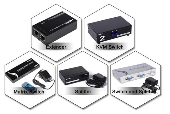 Desktop Control 8 Port KVM Switch VGA USB Type A Female With Audio Multi Function
