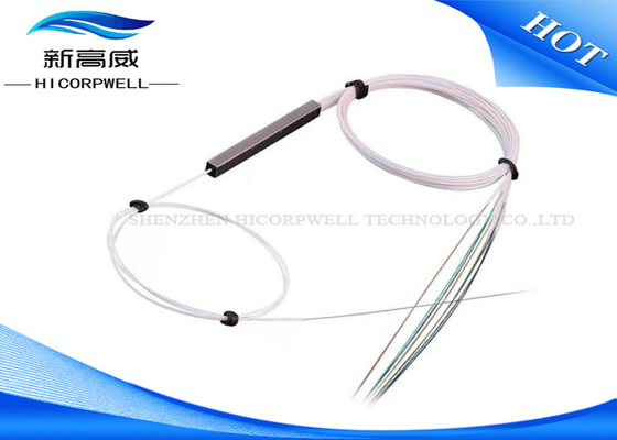 250um PLC Bare Fiber Optic Splitter 1x8 Steel Tube WDM Optical Access 8 Port