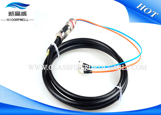 Armored Fiber Optic Pigtail Outdoor Waterproof 2 Core 6 Core SC PC Black Paintcoat