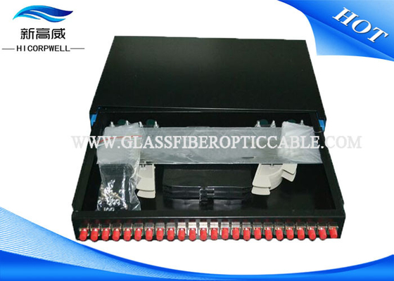 Industrial Fiber Termination Kits 24 ports 19 Inch Optical Fiber Patch Panel White