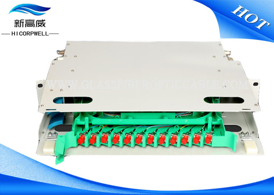 19 Inch 12 Port Fiber Optic Cable Termination Patch Panel Without Adapters