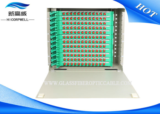 White FTTH ST Fiber Patch Panel , 144 Ports ODF Patch Panel With FC Adapters