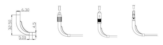 White 90 Degree Fiber Optic Components Connectors Single Mode Multimode LSZH