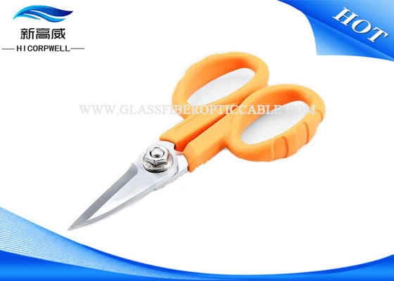 140mm Length Kevlar Cutting Scissors , RoHS PVC Handle Fiber Cable Cutter