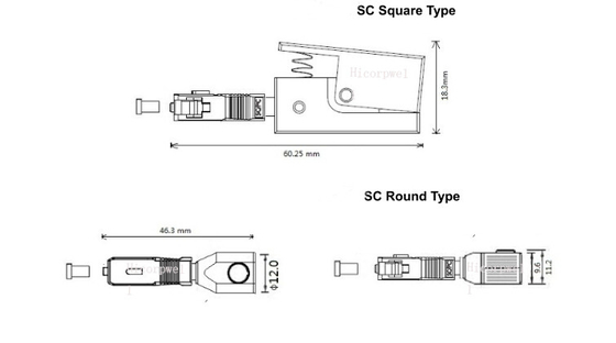 Square FC Bare Fiber Optic Adaptor  Ftth Fiber Optic Components