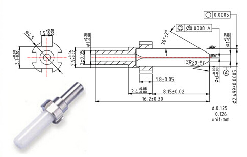 Loss Zirconia Ceramic Ferrules Fiber Optic System Components SC LC 1.249mm SM