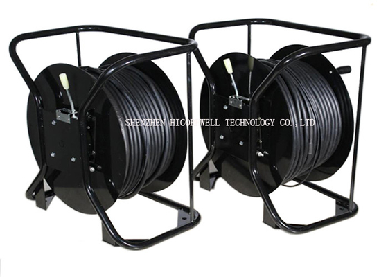 Black Color Hand Fiber Optic Reel , Fiber Cable Reel 500 M To 1000m Length