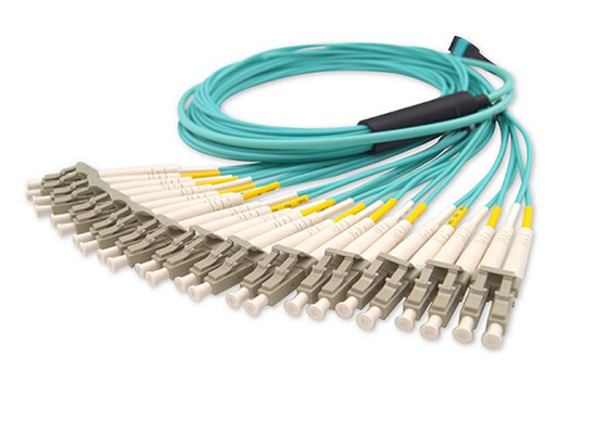 MPO 100G QSFP OM3 OM4 Multimode Fiber Optic Trunk Cable LSZH Fiber Optic Patch Cord