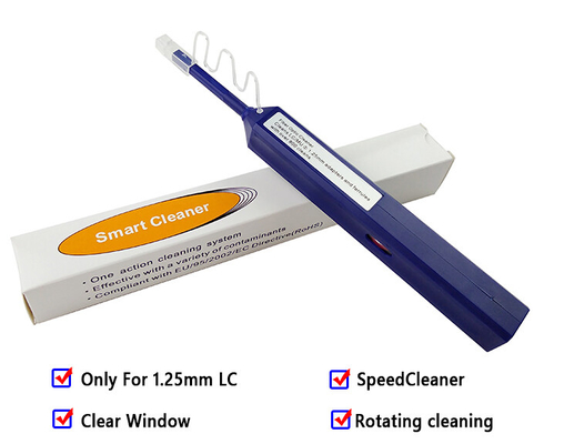 Smart Plastic Magic Rotating One Click Fiber Optic Cleaning Pen LC / MU Connector