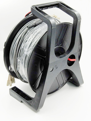 6 Cores SM LC LC Fiber Cable Reel With One Side Protectors For HDMI / SDI Media Convertor