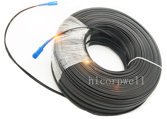 FTTH SC UPC To SC UPC Glass Fiber Optic Drop Cable 200M Length Black Color