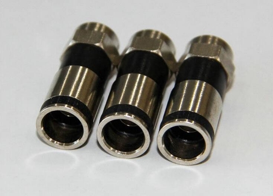 OEM Compression F Connector For RG6 Satellite Dish , TV Antennas Coaxial Cable Connector