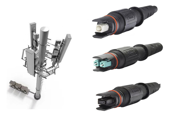 Mini MPO Waterproof Connector IP Protected Fiber Opticial  Connectors For Remote Communication