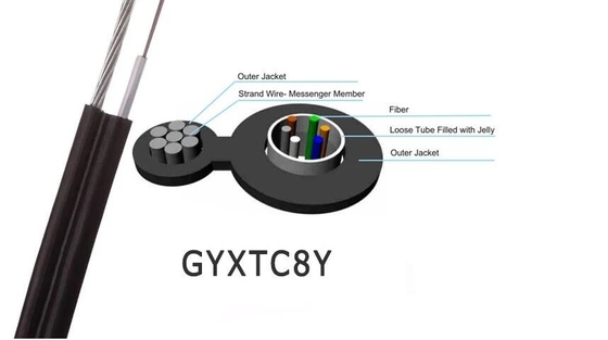 Portable FTTH Fiber Optic Drop Cable GYXTC8Y G657A1 Round Self Support 12 core 8 core  2 core