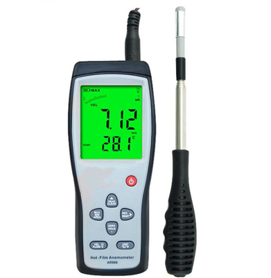 Digital Hot - Film Anemometer Wind Speed Meter Air Velocity Wth Temperature Measurement 40m/s Data Hold To Pc Via Usb