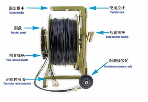 500 Foot Kevlar Armored Tactical Fiber Cable With Stainless Steel Connectors