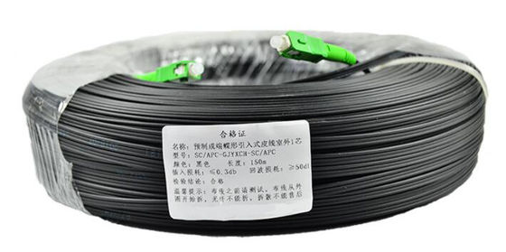 SC UPC APC Fiber Optic Drop Cable with LSZH PVC Material and 10m 30m 50m 100m Length Options for FTTH Applications