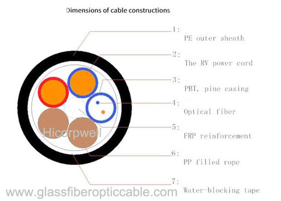4.0MM2 Hybrid Copper Fiber Optic Cable With Black TPU Jacket