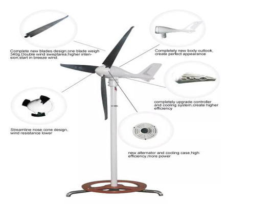 S-700 Wind Turbine Motor Generator Marine Type Windmill 3 CFRP Blades With Controller
