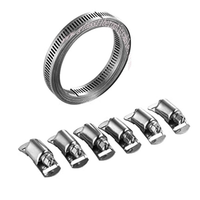 Adjustable 304 Stainless Steel Worm Gear Hose Clamp Strap With Fasteners