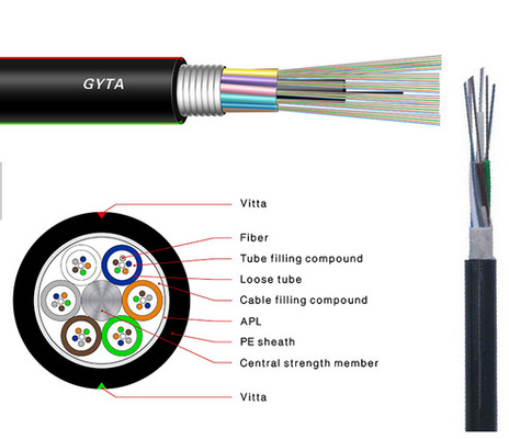 Singlemode Fibre Cable OS2 Multi Loose Tube Direcy Buried 48 Core GYTA Glass Fiber Optic Cable