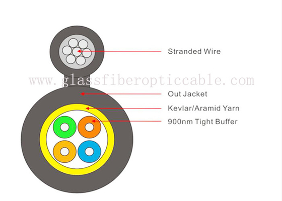 FTTH Fiber Optic Drop Cable GYTC8H G657A2 Round Self Support 12B6a2