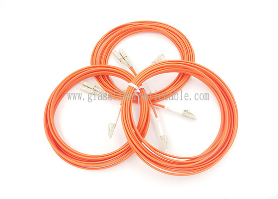 LC / UPC OM2 Duplex 3.0mm PVC Duplex Patch Cord , 3m / 5m LC FC SC ST SM Fiber Optic Cable