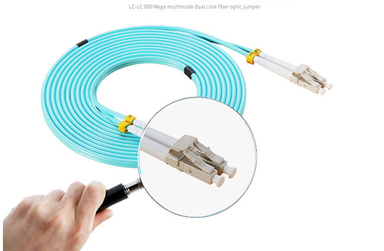 OM3 Duplex Orange Fiber Optic Patch Cables 50-125mm Pitch Type Mini LC Type