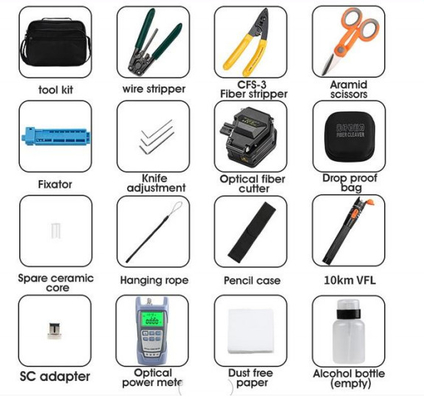 Fiberoptic Line Project Construction Testing And Maintenance FTTH Fiber Optic Tool Kit