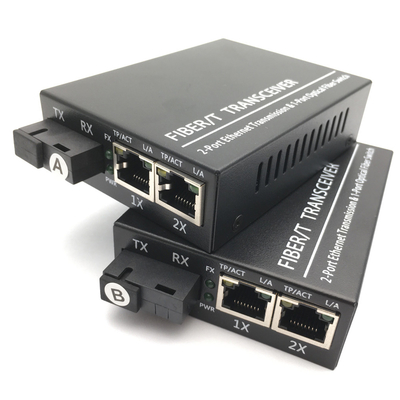 RJ45 Gigabit Ethernet Transceiver 100/100 Single Fiber Single Mode Media Converter