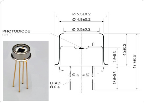 Hicorpwell HCPD3.6-A0.3 Two Color Si-Photodetector TO-5 Peaks 0.94 And 3.3 Micrometers